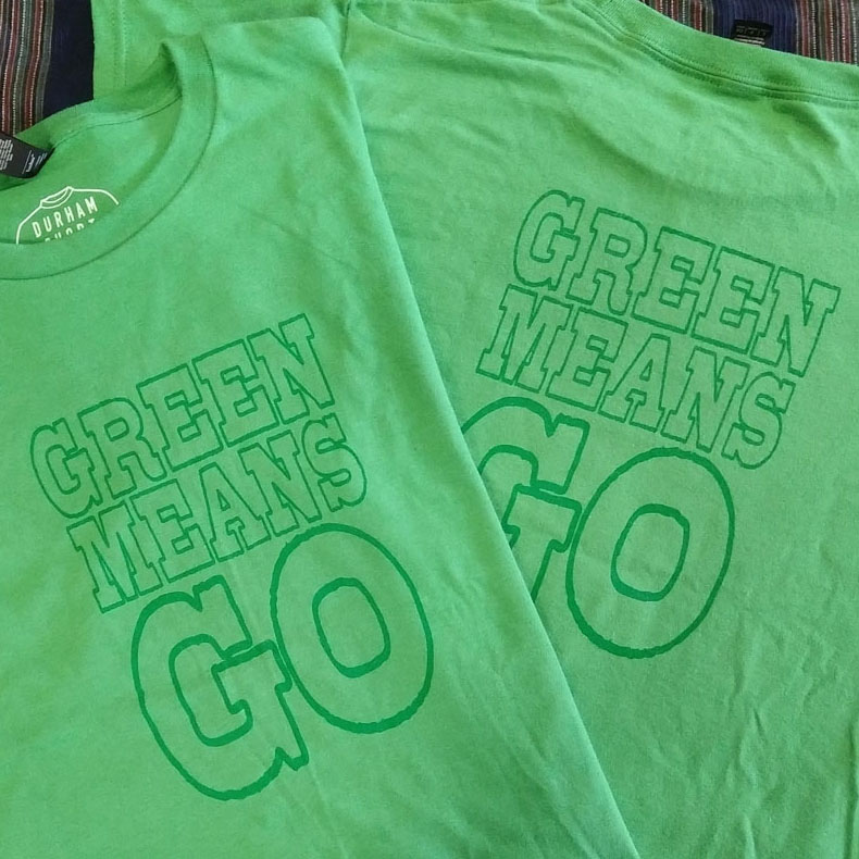 GREEN MEANS GO kid's tee